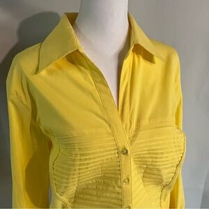 Yellow Women's Button-Up Top XL Colorful Pirate Career Occasion Statements Piece